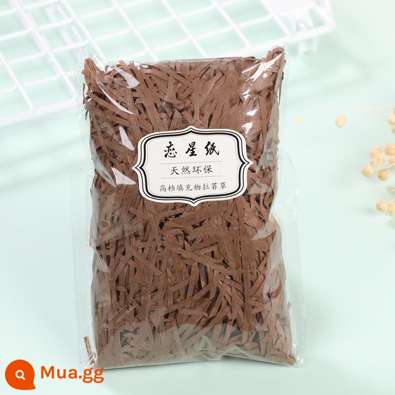 Trang Trí Hộp Quà Raffia Làm Đầy Giấy Vụn Mảnh Lụa Sáng Tạo Bộ Đồ Giường Cỏ Vật Liệu Trang Trí Bao Bì - Giấy lụa cao cấp màu socola