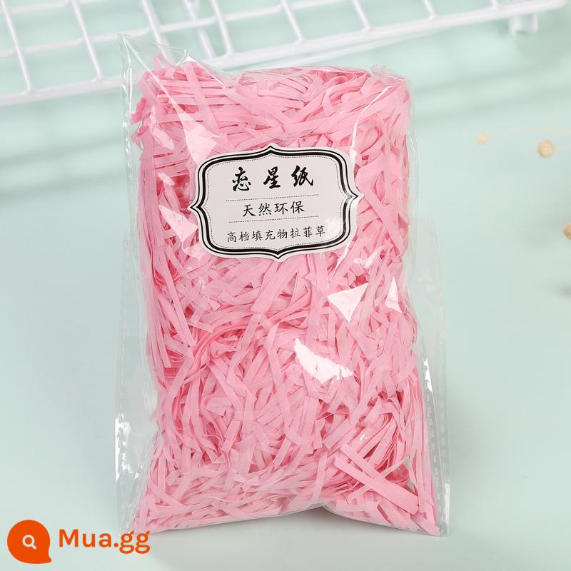 Trang Trí Hộp Quà Raffia Làm Đầy Giấy Vụn Mảnh Lụa Sáng Tạo Bộ Đồ Giường Cỏ Vật Liệu Trang Trí Bao Bì - Giấy lụa hồng cao cấp