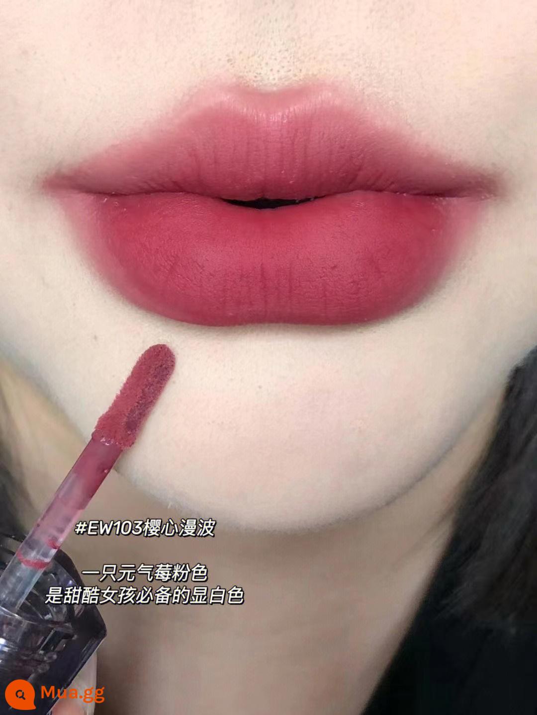 Uhue Floating Paradise Mirror Lip Men Wild Pear Red Pure Desire Water Light Glass Sweet Tea Doodle Lip Fig Pie Son môi Nữ - Socola #EW103 Sakura Heart Manbo