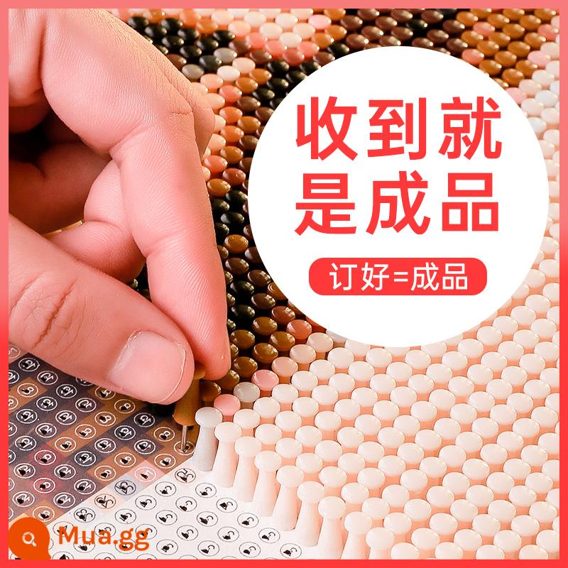 Vẽ Móng Tay Tự Làm Tùy Chỉnh Hình Xếp Hình Tranh Ảnh Quà Tặng Handmade Sáng Tạo Đinh Ghim Tranh Chân Dung Móng Tay Nghệ Thuật Tranh - [Đã đóng đinh thành phẩm] Sơn móng tay + phí nhân công đóng đinh [mặc định móng tròn khung trắng]