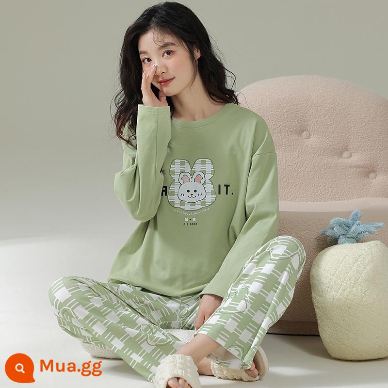 Bộ đồ ngủ Nam Cực cho nữ xuân thu 2023 mới cotton nguyên chất dài tay cỡ lớn mặc nhà mùa thu đông LK - 23578-[Giá thấp lịch sử, mua nhiều có thưởng]