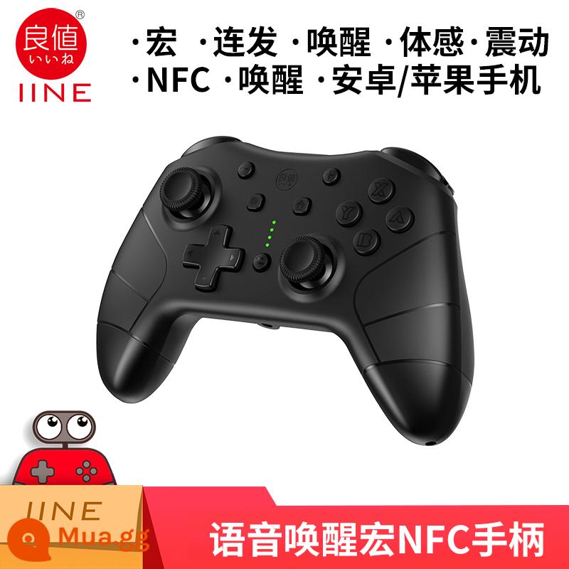 Tay cầm chơi game Switch PRO chính hãng giá trị tốt OLED NS rung không dây Bluetooth bật tay cầm trong suốt - Tay cầm lập trình macro đánh thức giá trị tốt màu đen, mũ miễn phí L550