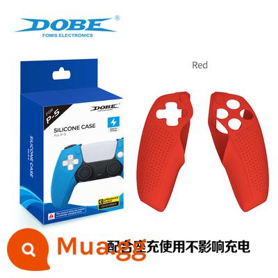 Bao silicon bảo vệ tay cầm PS5 chính hãng Bao silicon bảo vệ tay cầm PS5 Bao bảo vệ tay cầm chơi game PS5 Vỏ mềm chống trượt - Vỏ bảo vệ màu đỏ cho bộ điều khiển Dobe PS5