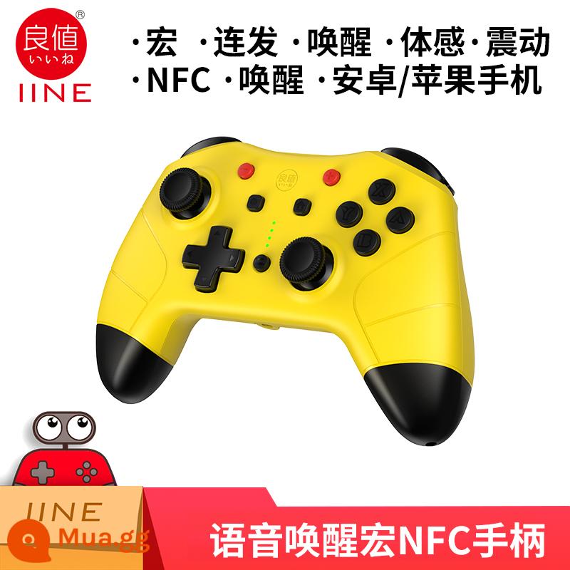 Tay cầm chơi game Switch PRO chính hãng giá trị tốt OLED NS rung không dây Bluetooth bật tay cầm trong suốt - Lập trình macro đánh thức giá trị tốt màu vàng, mũ miễn phí L702