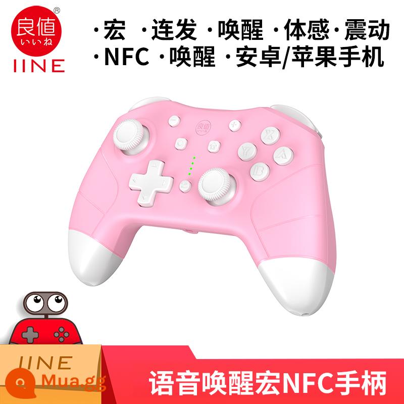 Tay cầm chơi game Switch PRO chính hãng giá trị tốt OLED NS rung không dây Bluetooth bật tay cầm trong suốt - Giá Rẻ Wake Up Macro Lập Trình Tay Cầm Màu Hồng Đi Kèm Mũ L704