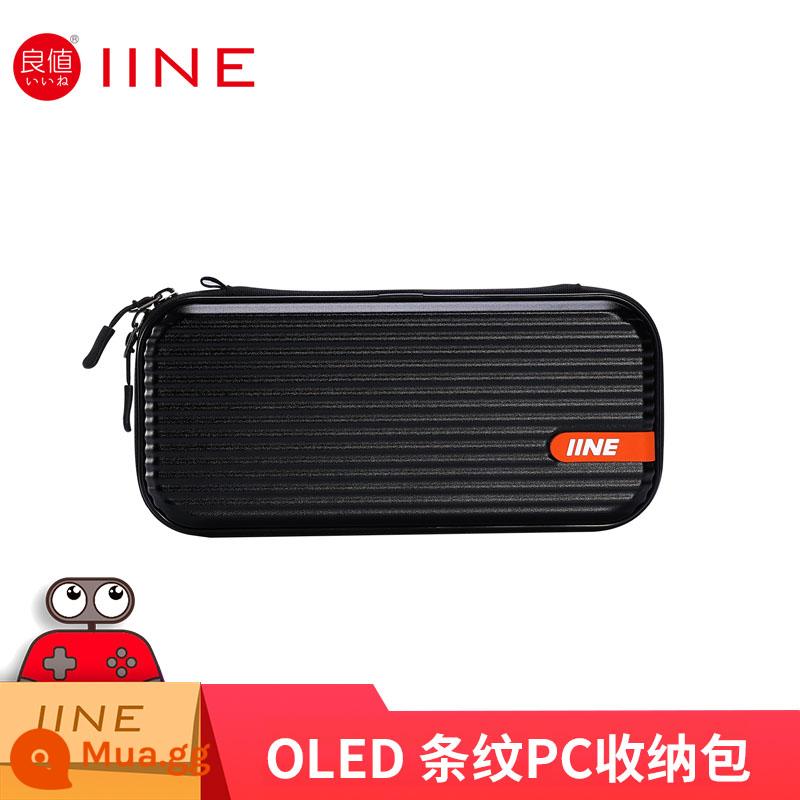 Giá Tốt Nintendo Switch OLED Túi Lưu Trữ PC Cứng Máy Chủ Di Động Túi Không Gian Phong Cách NS Phụ Kiện - Túi lưu trữ PC sọc OLED giá trị tốt Màu đen L686 Nắp miễn phí