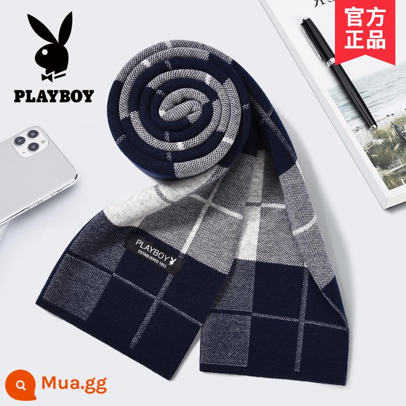 Khăn len Playboy nam thu đông ấm áp phiên bản Hàn Quốc cao cấp gửi bạn trai khăn choàng cổ chống lạnh - 6195 Tây Tạng Xanh