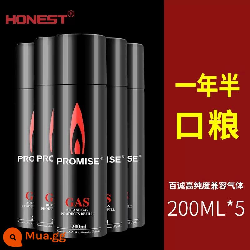 Bật lửa chống gió Bách Thành bật lửa gas đặc biệt chai gas lỏng bình gas butan bật lửa gas chung chứa đầy khí hóa lỏng - 5 bình ga 200ml