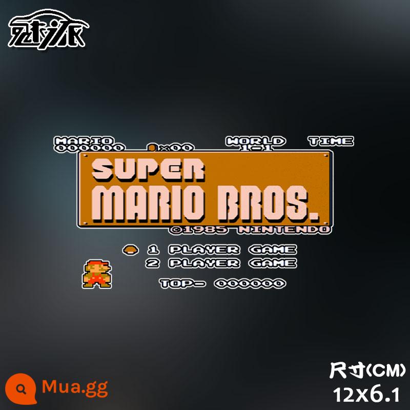 Super Mario FC Mario retro hoài cổ màu đỏ và trắng máy trò chơi nhãn dán xe phản quang nhãn dán cơ thể miếng dán kính phía sau - Mẫu phản quang nhỏ 1