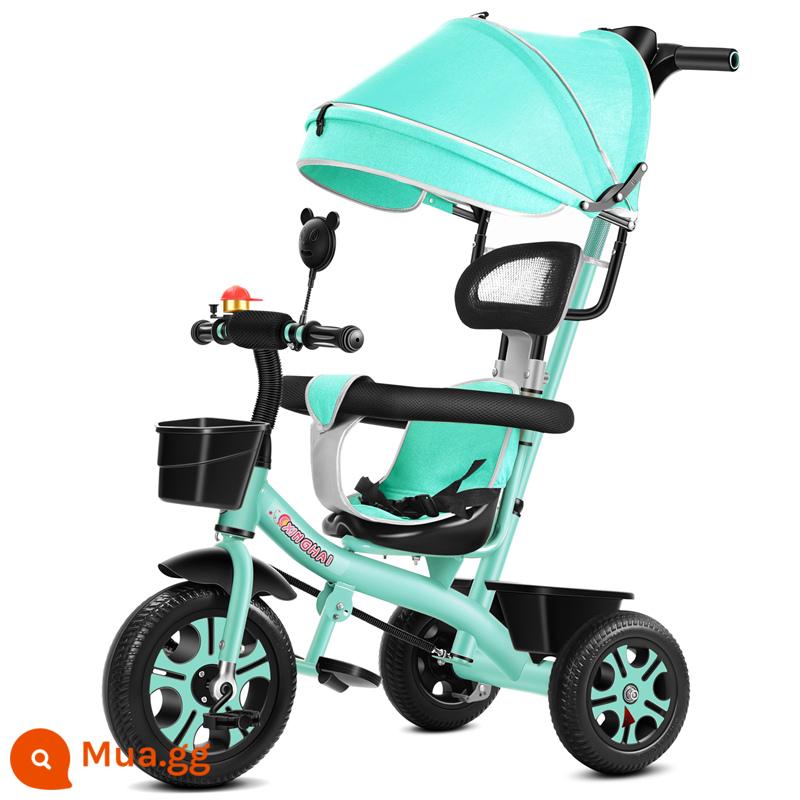 Xe ba bánh trẻ em Star Child 1-3-2-6 tuổi xe đẩy em bé cỡ lớn xe đạp trẻ em xe đẩy mẫu giáo - Bánh xe đẩy tay cầm màu xanh con công mái hiên lan can