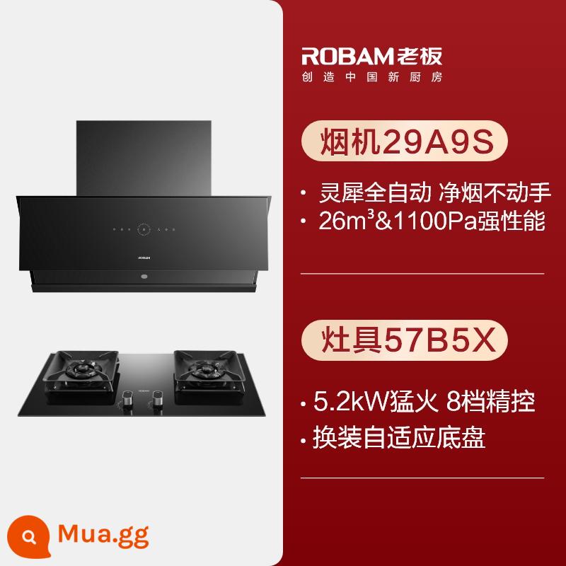 [Lingxi] Bộ bếp gas hút mùi hoàn toàn tự động hàng đầu của Boss Lingxi 29A9S - +57B5X[26m³+5.2kW]