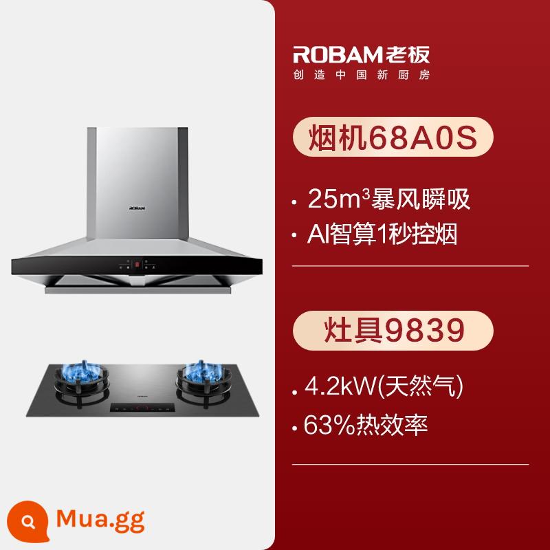 Boss 60X2+32B1 phạm vi máy hút mùi bếp gas trọn gói chính thức hàng đầu máy hút mùi nhà bếp Bộ bếp - xám nhạt