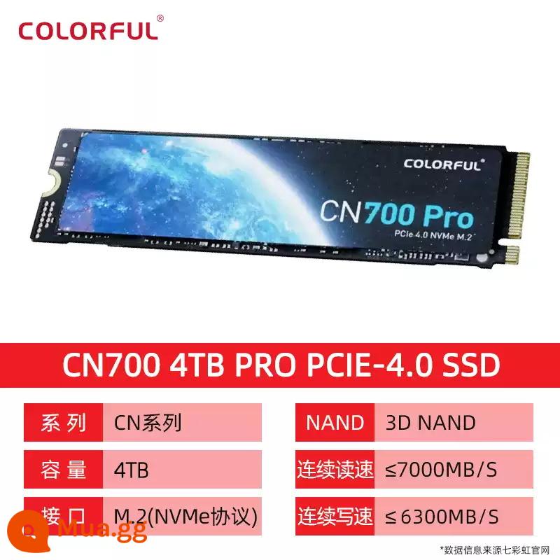 Đầy màu sắc CN600 CN700 512G/1T/2T ổ cứng thể rắn SSD máy tính để bàn NVMe máy tính xách tay 4TB - CN700 4T PRO đọc 7400 MB/giây