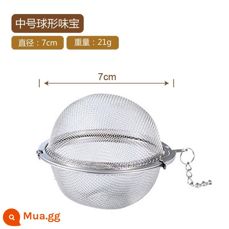 Gia vị mới túi bóng thép không gỉ 304 ướp gia vị bóng canh hầm hồi hộp đựng gia vị Weibao trà bóng - 304 viên gia vị vừa [7cm]