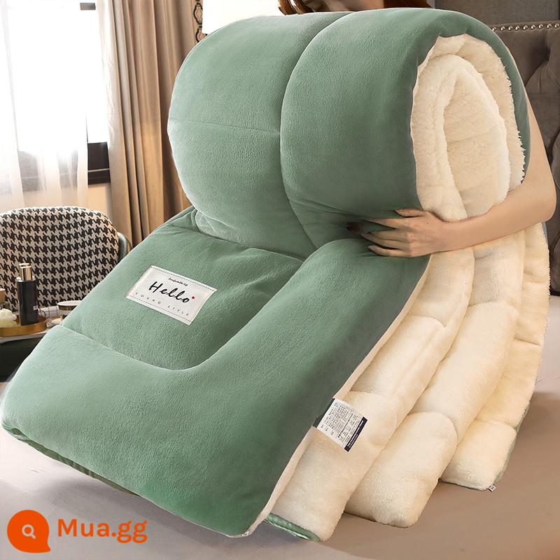 Chăn lông cừu dày mùa đông thịt cừu nhung mùa đông chăn ấm chăn bông chăn chăn sofa chăn sữa nhung san hô nhung gr - Màu lục lam nhạt [nhung pha lê hai mặt dày và ấm áp]