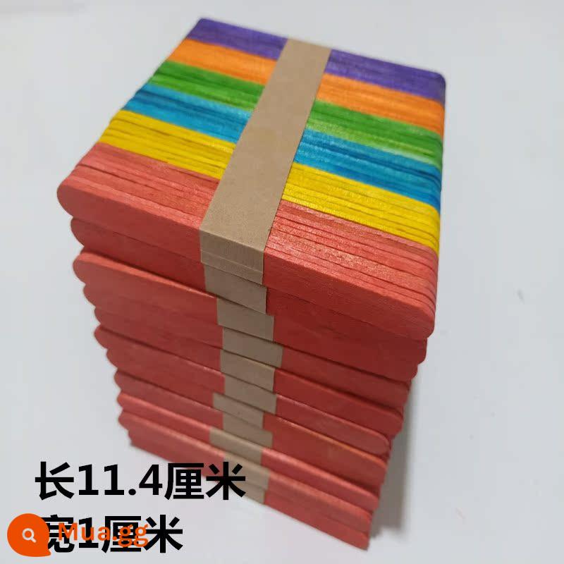 Que kem que gỗ Yidi que kem xây dựng mô hình nhà popsicle stick tự làm chất liệu handmade popsicle stick - Màu sắc 114*10*2mm 10 bó, khoảng 500 miếng