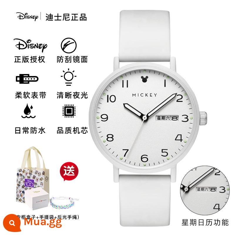 Đồng hồ Disney nữ học sinh cấp 2 giá trị cao học sinh cấp 3 2023 cơ khí chống nước mới kỳ thi đặc biệt - màu trắng cổ điển