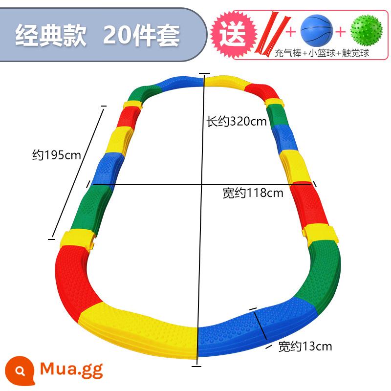Tích hợp giác quan thiết bị đào tạo mẫu giáo bảng cân bằng xúc giác chân trẻ em cầu ván đơn cân bằng gỗ trong nhà đồ chơi gia đình - Bộ 20 món cổ điển