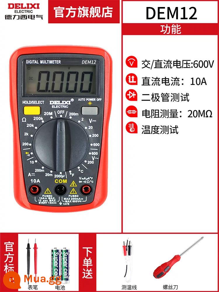 Đồng hồ vạn năng Delixi kẹp tự động thông minh nhỏ cầm tay kỹ thuật số bảo trì độ chính xác cao thợ điện đồng hồ vạn năng - Đồng hồ vạn năng DEM12 [bao gồm tuốc nơ vít]