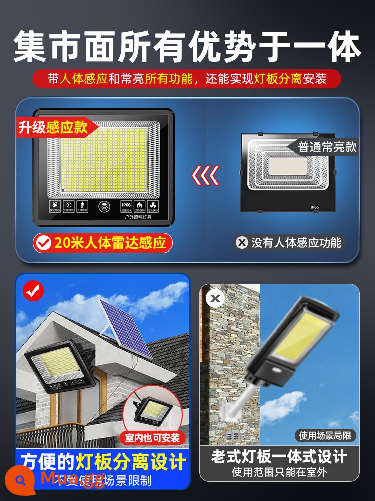 Năng lượng mặt trời mới đèn sân vườn ngoài trời trong nhà và ngoài trời không thấm nước ở nông thôn sân cảm ứng LED chiếu sáng đèn đường - [Thiết kế lắp đặt bảng điều khiển ánh sáng riêng biệt] Sử dụng mà không hạn chế cảnh ★ Đạt được cài đặt và sử dụng ngẫu nhiên