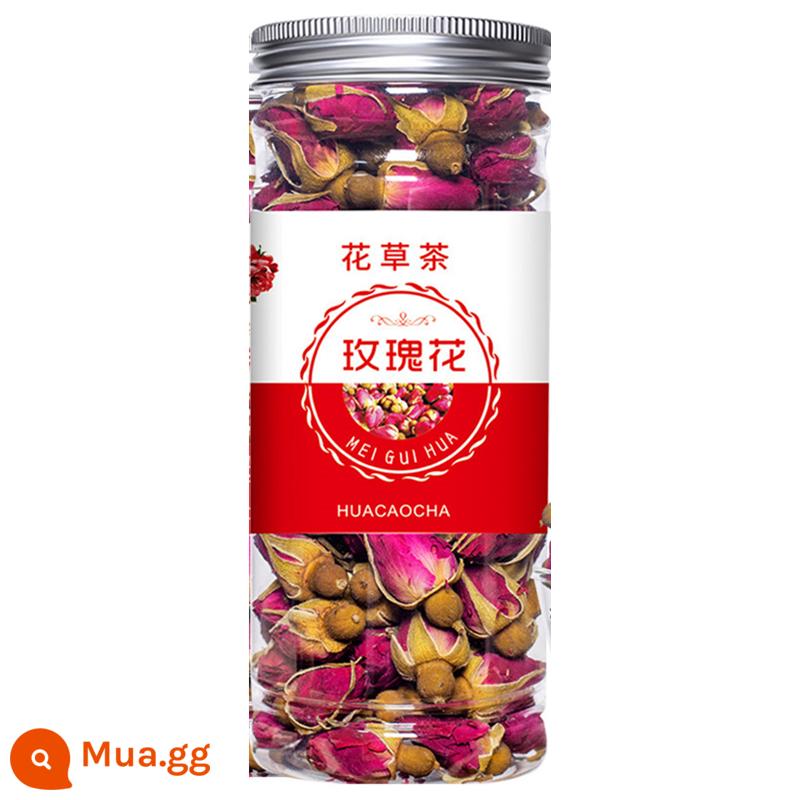 Trà hoa hồng Shandong Pingyin 500g hoa hồng đỏ đôi nụ hoa hồng khô Trà hoa hồng ăn được ngâm trong nước - Chai 50g*1 chai