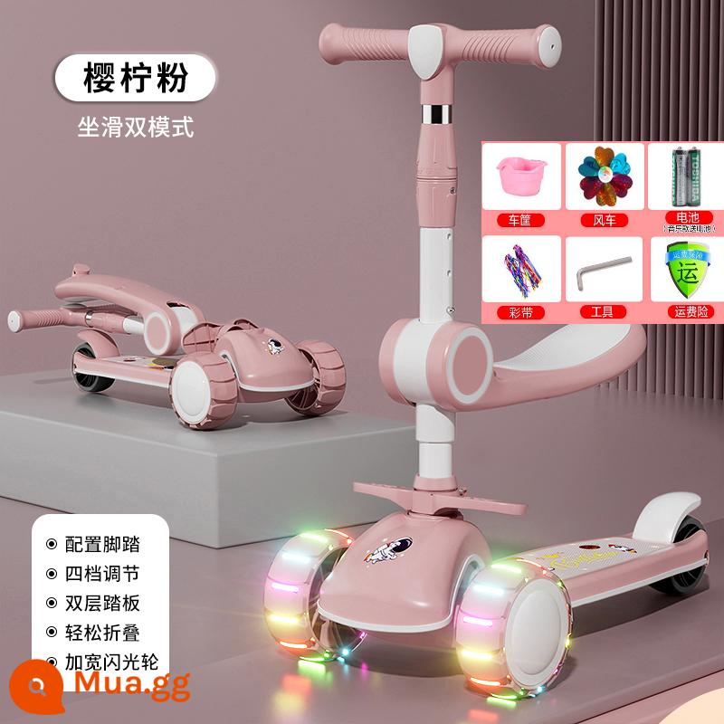 Xe Scooter cho bé 1-3—6-12 tuổi trở lên xe đạp trẻ em gấp mẫu bé trai và bé gái xe trượt trơn cho bé - Bột nâng cấp + ghế + bàn đạp + bánh xe flash Hummer 50cm trọn gói + bảo hành trọn đời. Mua nhiều hơn và nhận lại tiền.