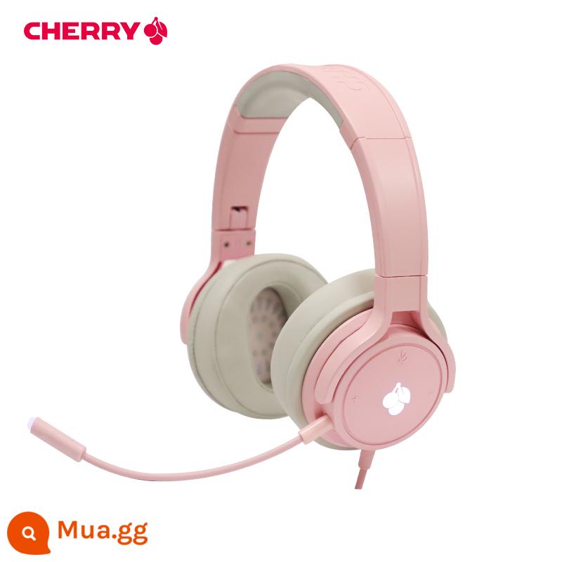 CHERRY Cherry HC 2.2 tai nghe chơi game có dây gắn trên đầu máy tính xách tay tai nghe chuyên nghiệp - đèn đỏ đơn sắc màu hồng