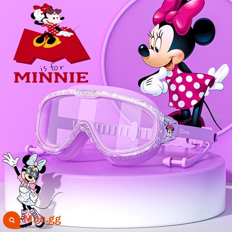 Disney Kính Bơi Trẻ Em Mũ Bơi Bé Trai Bé Gái Kính Bơi Chống Nước Chống Sương Mù HD Chuyên Nghiệp Kính Lặn Bộ - Bobo Tím-Minnie