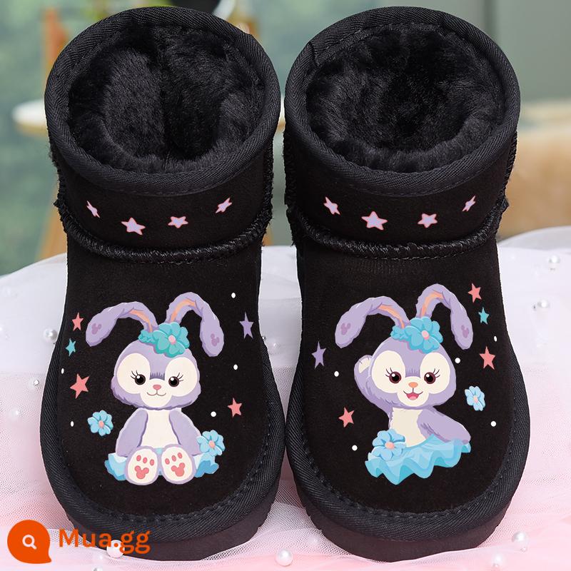 Giày bông tuyết cho trẻ em giày bông Girl cotton giày 2022 Mùa đông Giày trẻ em mới dành ấm cho trẻ em Boots - đen