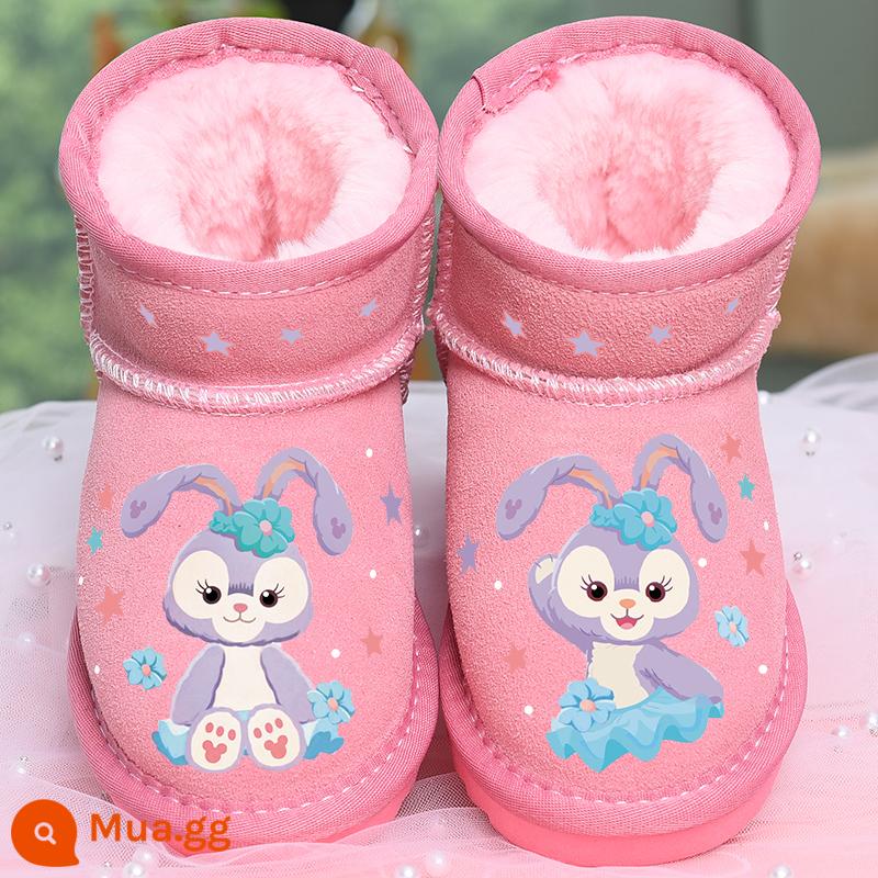 Giày bông tuyết cho trẻ em giày bông Girl cotton giày 2022 Mùa đông Giày trẻ em mới dành ấm cho trẻ em Boots - Hồng