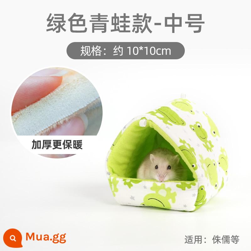 Hamster bông ấm tổ gấu vàng mùa đông tổ nhỏ mật ong túi lượn hoa cành chuột trốn nhà mùa đông đồ dùng mùa đông - Ếch xanh (hamster lùn)