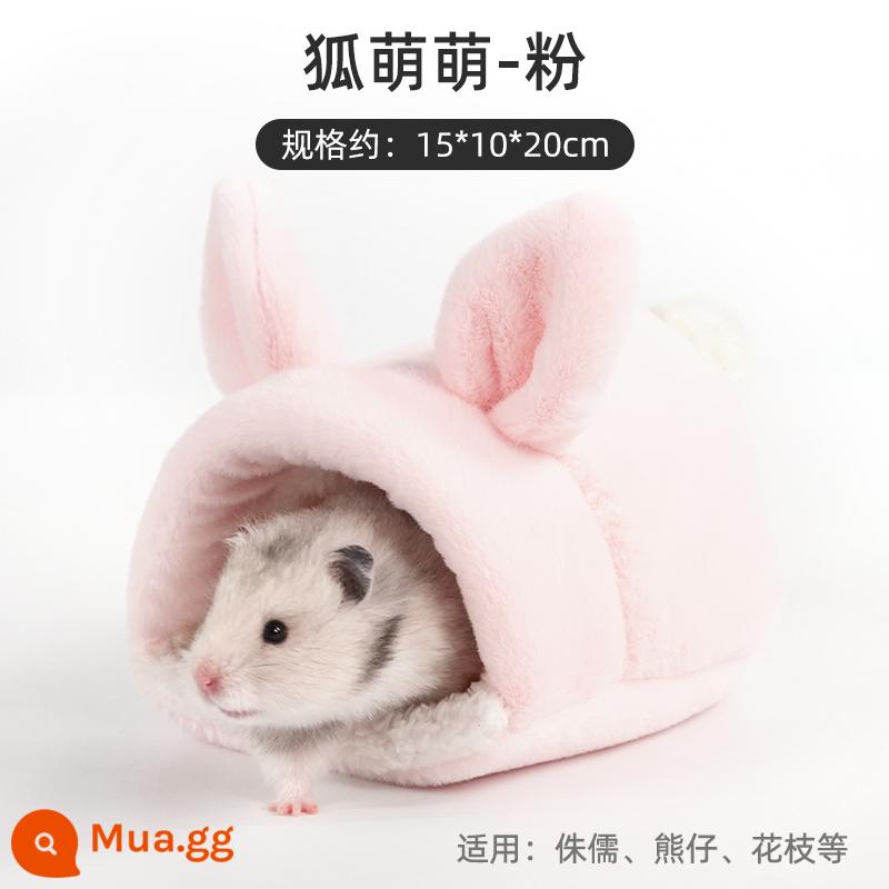 Hamster bông ấm tổ gấu vàng mùa đông tổ nhỏ mật ong túi lượn hoa cành chuột trốn nhà mùa đông đồ dùng mùa đông - Fox Mengmeng-Powder (thường gặp ở người lùn và gấu)