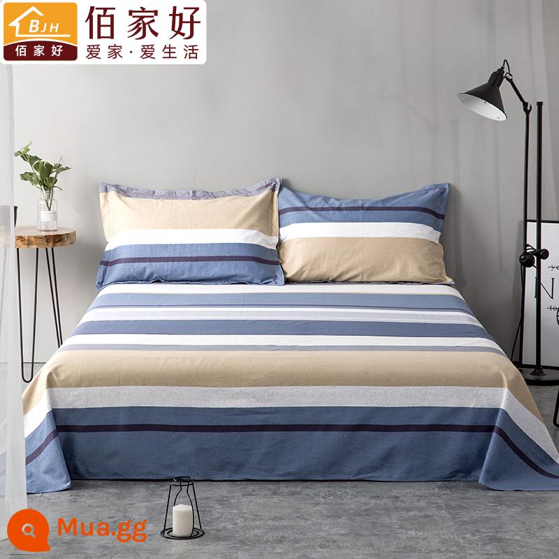 100 tấm cotton đơn mảnh đôi 1,5m tấm cotton lưới chăn màu đỏ vỏ gối đơn 2 bộ ba mảnh 1.2 đơn - Thời trang thành thị (vải dày)