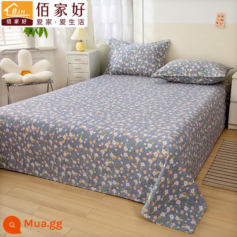 100 tấm cotton đơn mảnh đôi 1,5m tấm cotton lưới chăn màu đỏ vỏ gối đơn 2 bộ ba mảnh 1.2 đơn - Hoa Tiểu Mỹ (vải dày)