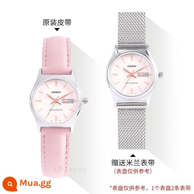 Quà tặng năm mới Đồng hồ CASIO nữ ins phong cách đơn giản khí chất đồng hồ nữ thời trang sinh viên chống thấm nước đồng hồ nữ - Dây thép Milan LTP-V006L-4B + dây chính hãng, tổng cộng 2 dây