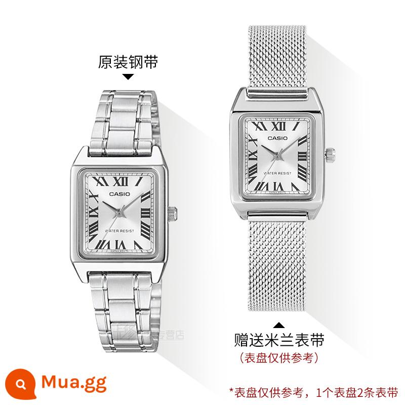 Quà tặng năm mới Đồng hồ CASIO nữ ins phong cách đơn giản khí chất đồng hồ nữ thời trang sinh viên chống thấm nước đồng hồ nữ - Dây thép Milan LTP-V007D-7B + dây thép nguyên bản, tổng cộng 2 dây