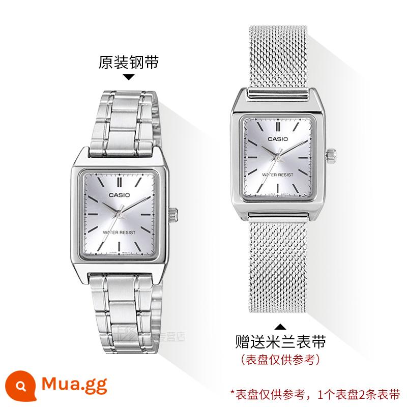 Quà tặng năm mới Đồng hồ CASIO nữ ins phong cách đơn giản khí chất đồng hồ nữ thời trang sinh viên chống thấm nước đồng hồ nữ - Dây thép Milan LTP-V007D-7E + dây thép nguyên bản, tổng cộng 2 dây