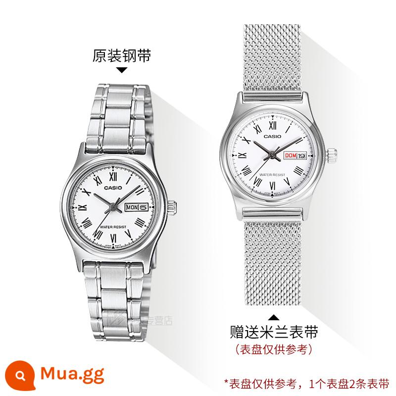 Quà tặng năm mới Đồng hồ CASIO nữ ins phong cách đơn giản khí chất đồng hồ nữ thời trang sinh viên chống thấm nước đồng hồ nữ - Dây thép Milan LTP-V006D-7B + dây thép nguyên bản, tổng cộng 2 dây