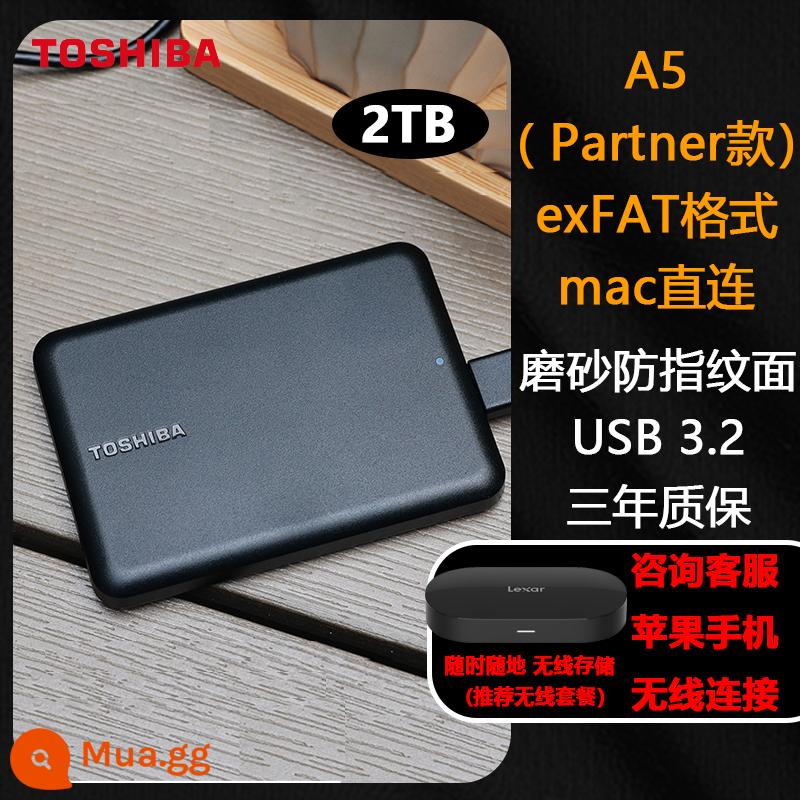 Ổ cứng di động toshiba 1t nhỏ màu đen a5 tốc độ cao 3.0 Apple lưu điện thoại di động gắn ngoài cơ 2t 4t không thể rắn - A5-2TB mờ (PT 2023 kết nối trực tiếp win/mac mới) màu đen