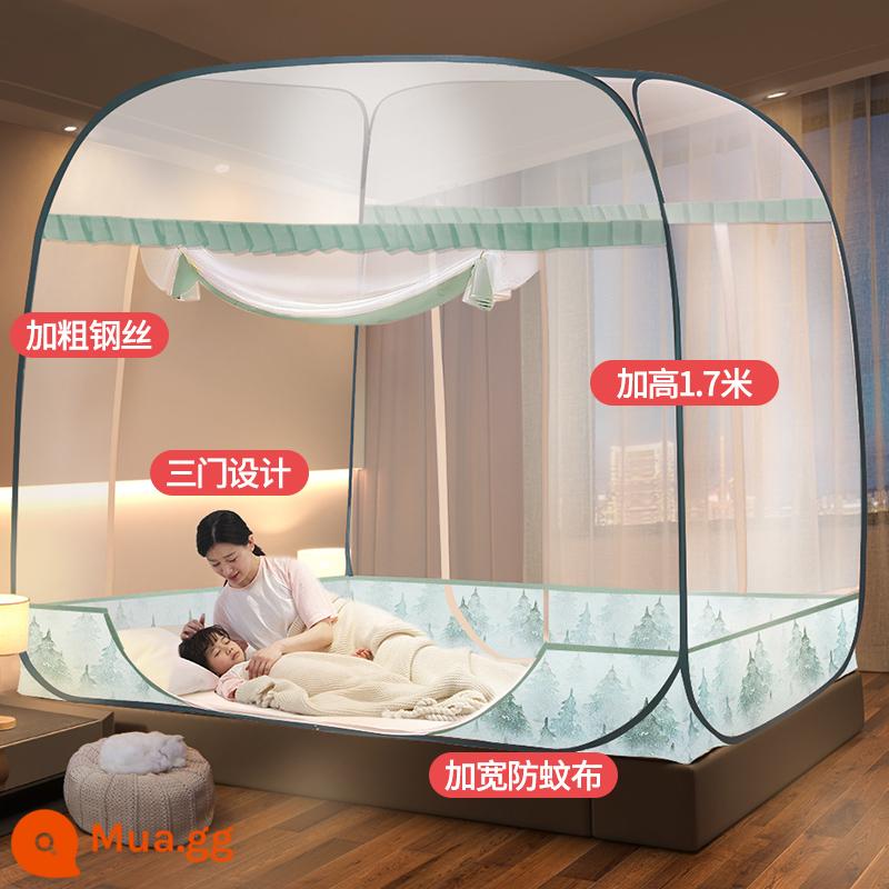 Hộ gia đình mới màn chống muỗi yurt miễn phí lắp đặt phòng ngủ trẻ em cao cấp chống rơi ký túc xá sinh viên tài khoản mẫu 2022 yf - Rừng [kiểu phác thảo] ba cửa