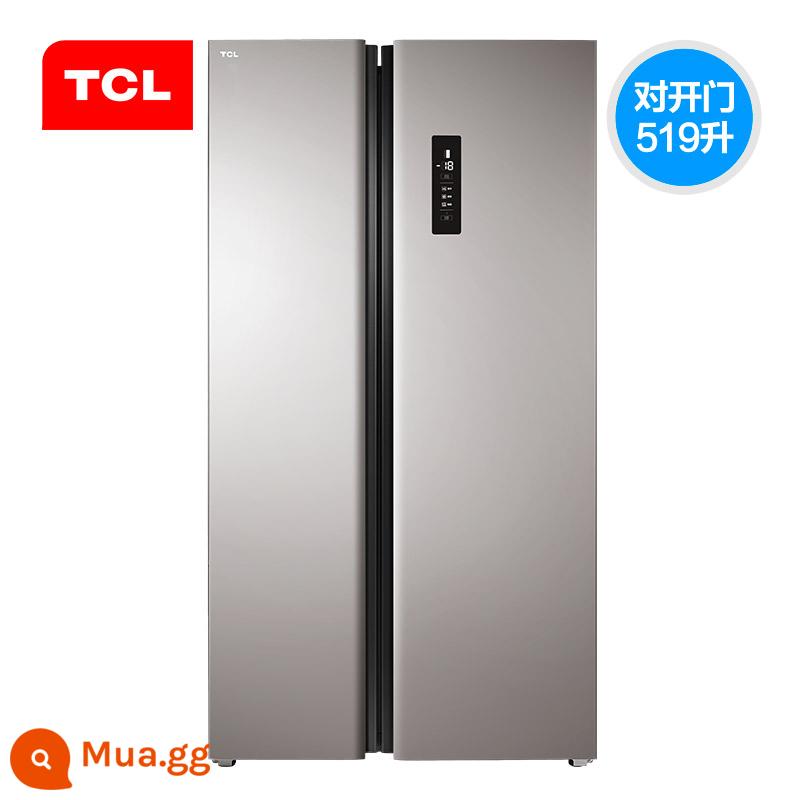 TCL519 lít, tủ lạnh gia đình thông minh, hai cửa, làm mát bằng không khí, làm mát bằng không khí, dung tích lớn, dung tích lớn - bạc thanh lịch