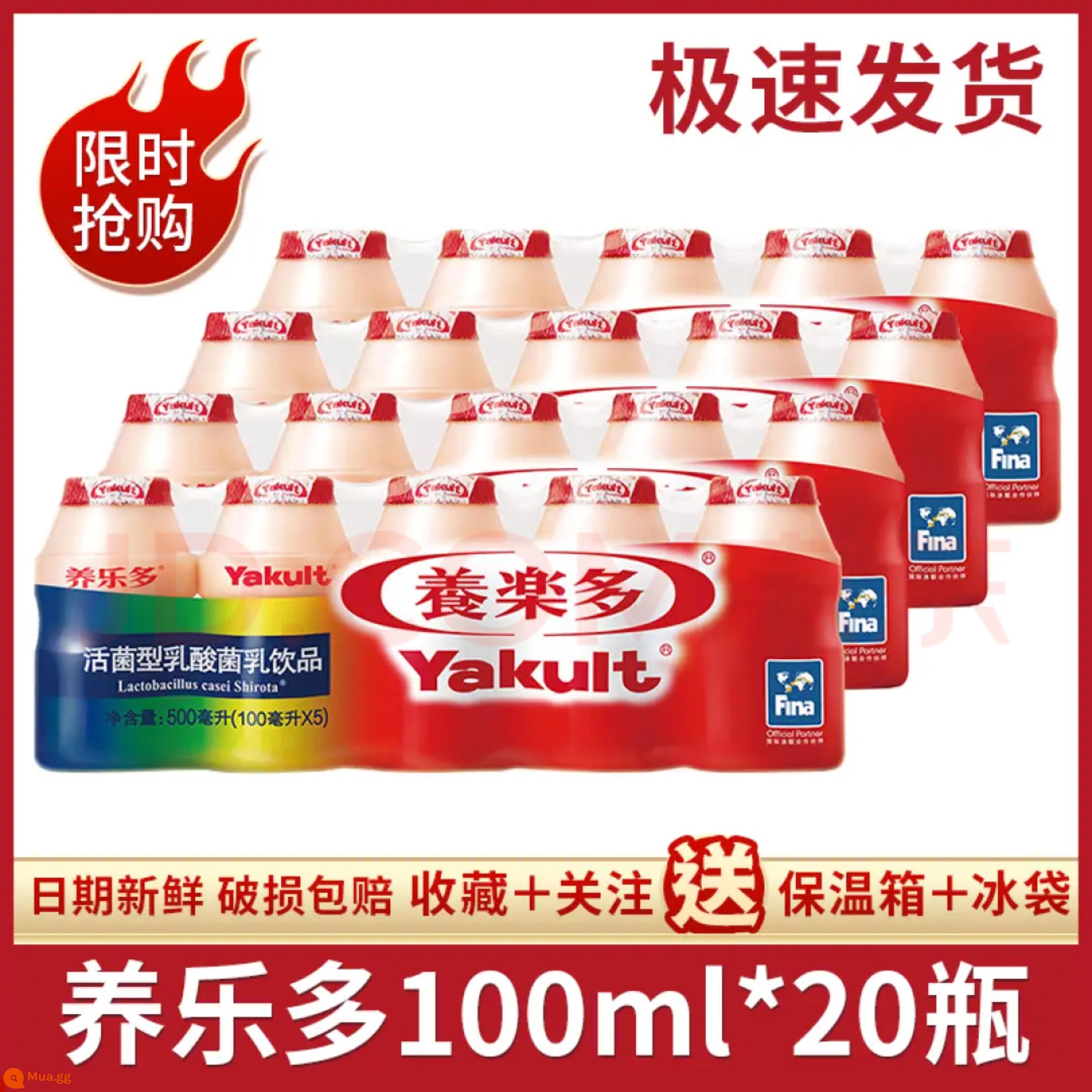 Yakult dán tùy chỉnh bé trai và bé gái trang trí sinh nhật một tuổi trẻ em đồ uống tráng miệng bố trí cảnh bàn - "Yakult Red Can Original Flavor 20 chai" túi đá vận chuyển lạnh, date tươi