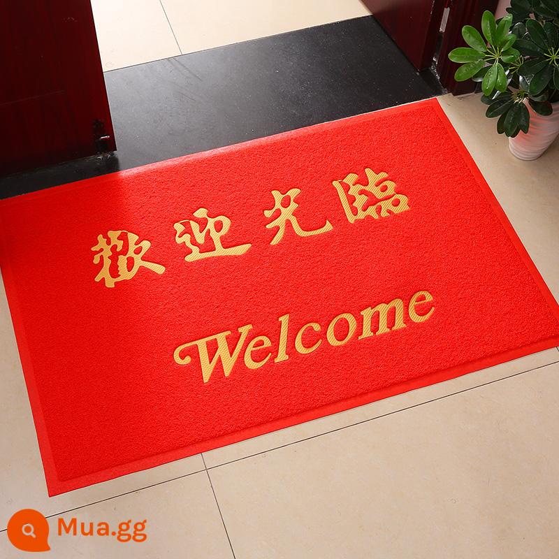 Thảm trải sàn welcome cửa mat lối vào cửa hàng thảm kích thước lớn công ty khách sạn welcome chống trượt - Chào mừng màu đỏ lớn