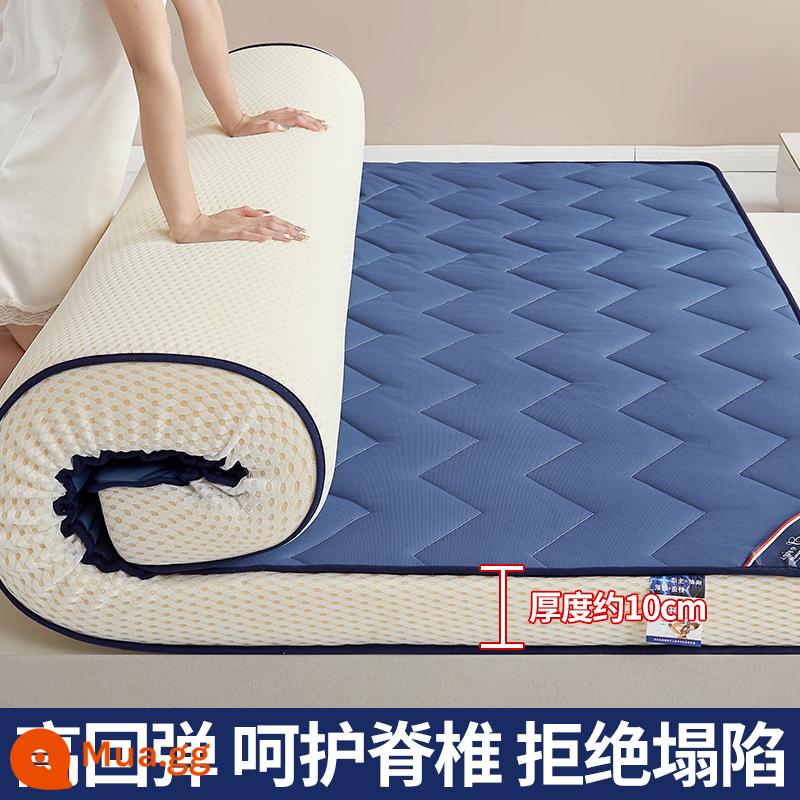 Nệm đệm nhà dày chiếu tatami chiếu ký túc xá sinh viên nệm đơn cứng chiếu mùa đông cho thuê thảm đặc biệt - Cao 10cm - Kiểu M ba chiều - Xanh Bentley [Lưới thoáng khí mắt chim - Nệm Bốn Mùa - Hút Ẩm và Mồ Hôi]