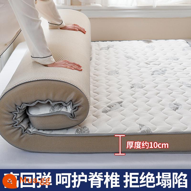 Nệm đệm nhà dày chiếu tatami chiếu ký túc xá sinh viên nệm đơn cứng chiếu mùa đông cho thuê thảm đặc biệt - Chiều cao 10cm-màu trắng lá sóng ba chiều [Lưới thoáng khí mắt chim-Nệm bốn mùa-Hút ẩm và mồ hôi]