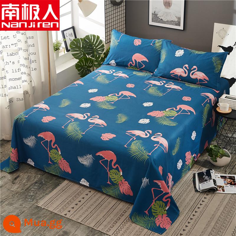 Người Nam Cực đã giặt ga trải giường cotton ký túc xá đơn sinh viên giường đôi 1,5m ký túc xá trẻ em ga chăn nam - chim lửa