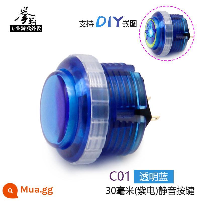 QANBA GRAVITY Máy bay chiến đấu quyền anh Gravity Purple Electric Câm Trục cơ Arcade Joystick Button 30mm Spiral Button Phụ kiện Arcade - C01 Tím Điện Xanh Trong Suốt