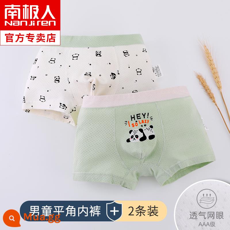 Quần lót bé trai mùa hè mỏng phần trẻ em boxer modal lụa lưới lớn cho trẻ em quần đùi 100% cotton - KJ651[2 gói]