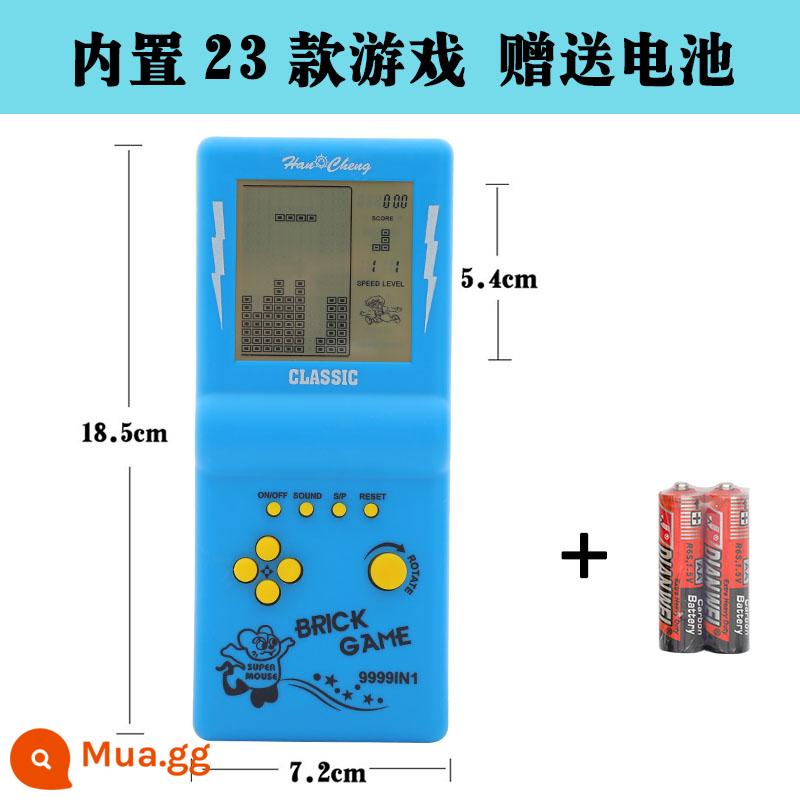 Máy chơi game Tetris arcade máy cầm tay thập niên 80 và 90 cổ điển màu trắng cổ điển máy chơi game nỗi nhớ thời thơ ấu - Màn hình lớn 3,5 inch độ phân giải cao mới được nâng cấp màu xanh đi kèm pin