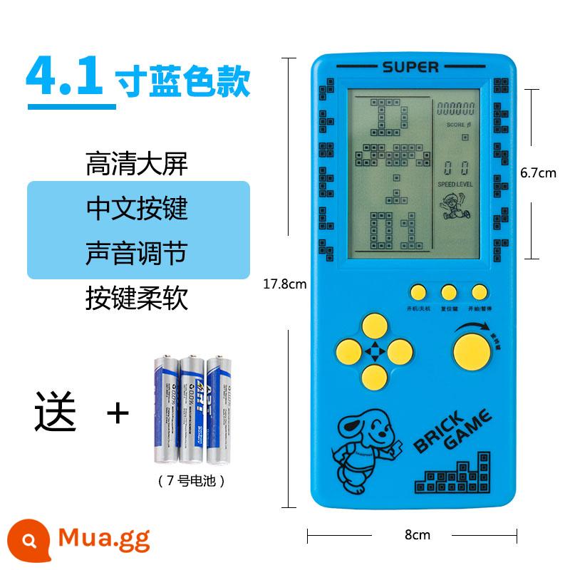 Máy trò chơi khối Nga thao túng mini palm -on -board lớn trẻ em 8090 cổ điển hoài cổ cũ - Model nâng cấp cổ điển màu xanh với màn hình lớn 4,1 inch và pin AA